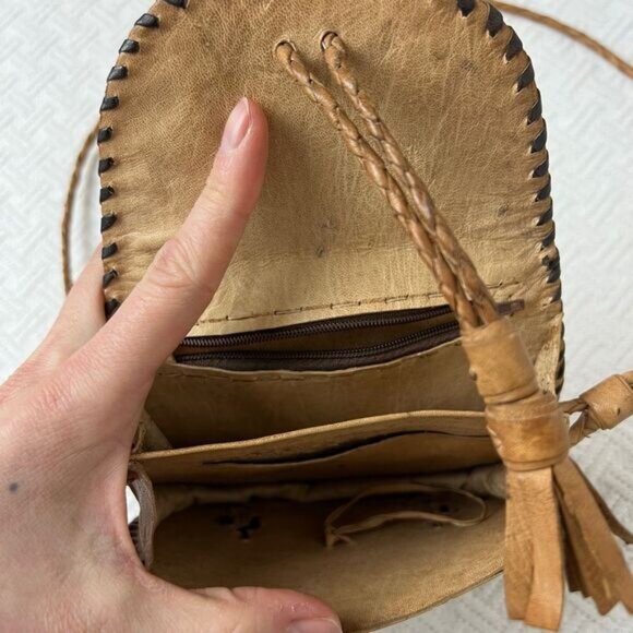 Vintage Handmade Native American BOHO Crossbody Bag Purse Leather Western Countr - Picture 10 of 14